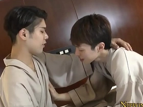 Young gay boy gets an anal blowjob from an Asian man in HD video.