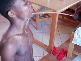 Black African gay twinks in bareback and pissing scenes