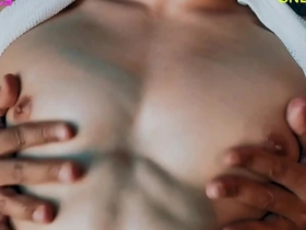 Steamy scene of an Asian hunk getting a sensual massage with nipple stimulation.