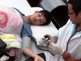 Gay couple’s doctor examination turns into a kinky encounter.