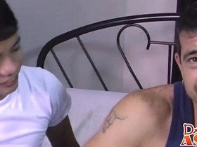 Twink Dylan has an Asian background and is into foot fetish with a hot body and skill with a mouth.