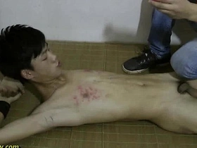 Straight boy BDSM with wax and bondage