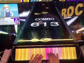 AJ gives a handjob to his Japanese partner in CHUNITHM