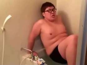 A decadent Japanese gay boy in action
