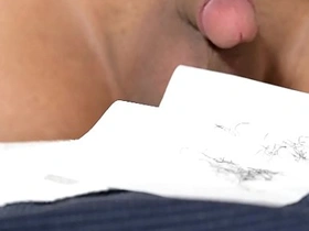 Solo boy’s sensual wet shave and piss fetish webcam show