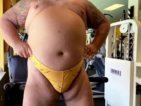 Hunky coach and his chubby grandfather go chubbing at the gym