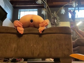 Kinky gay guy masturbates to toy insertion in tight ass