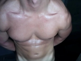 Sweaty workout for toned abs and BDSM play