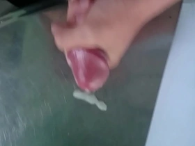 Vietnamese hunk's intense solo session ends in a messy finish